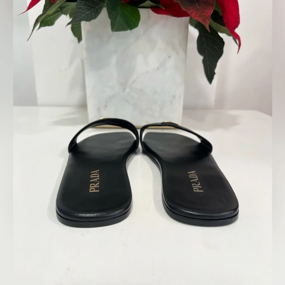 Prada Triangle Logo Slide Sandal - Picture 5 of 8
